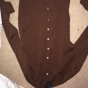 brown cardigan
